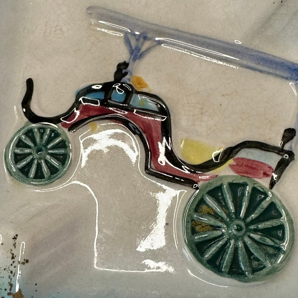 Vintage Ashtray Cigar/Cigarette Car/Cart, Ceramic, 5.5”, Unique Super Rare Find - Picture 4 of 11